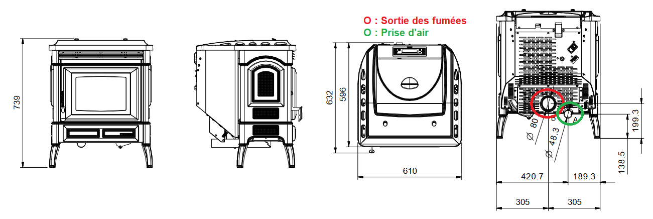 Poêle à granules en fonte - EXTRAFLAME Teodora Evo 8 kW