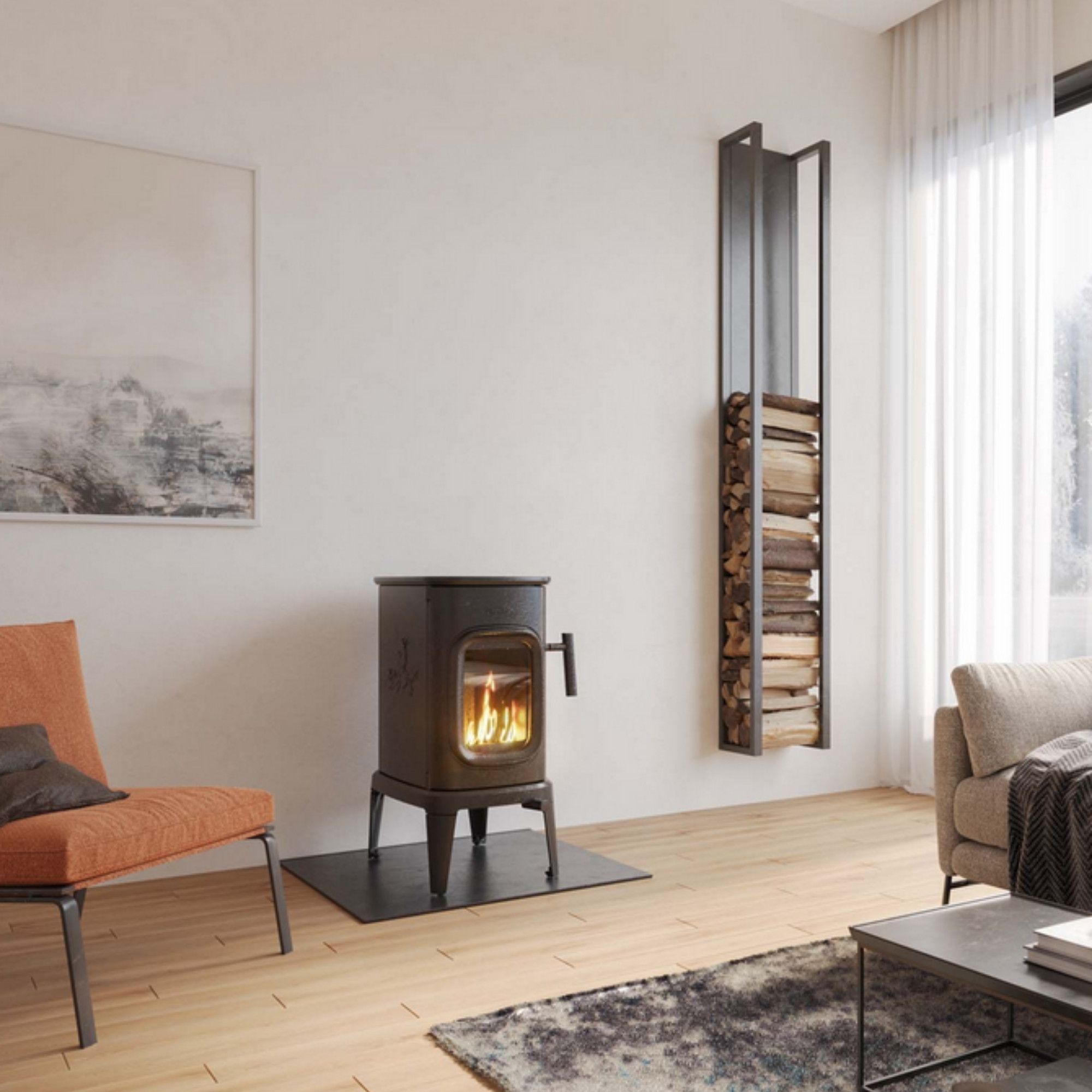 Poêle à bois en fonte raccordable - DOVRE Saga 101 7.5 kW