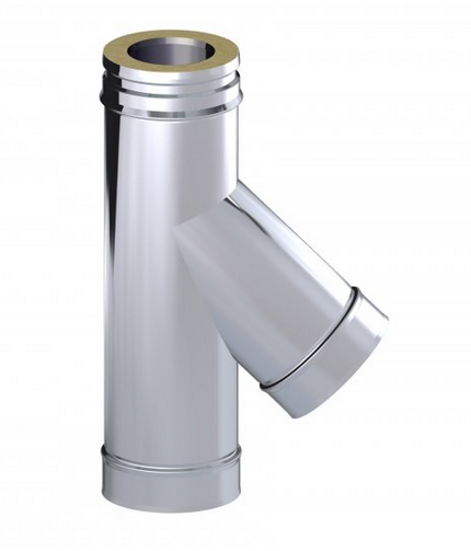 Té 135° paroi isolé Ø80mm - DW 316L/304