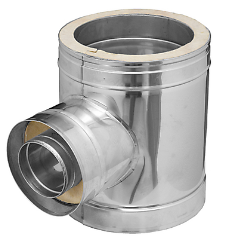 Té 90° paroi isolé Ø80mm - DW 316L/304