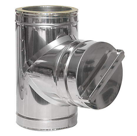 Té 93° avec inspection paroi isolé Ø80mm - DW 316L/304