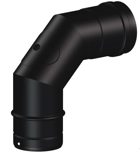 Coude 90° avec inspection Ø80mm - DEKO PELLETS CLASSIQUE