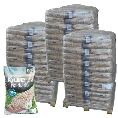 Granulés de Bois Premium Pure Pellet - 3 palettes - 195 sacs 2925 kg