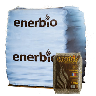 Granulés de bois ENERBIO - 2 palettes - 132 sacs 1980 kg
