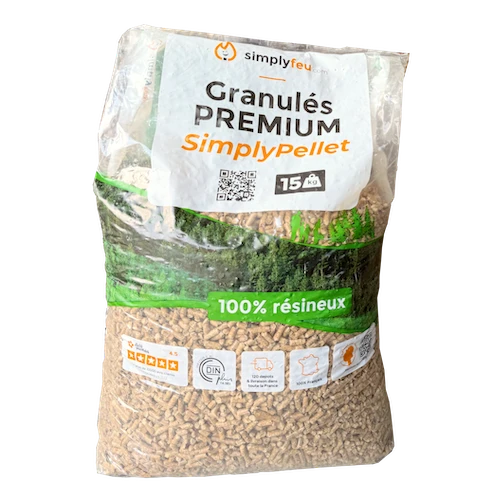 Granulés de bois Premium SimplyPELLET - 2 palettes - 130 sacs 1950 kg
