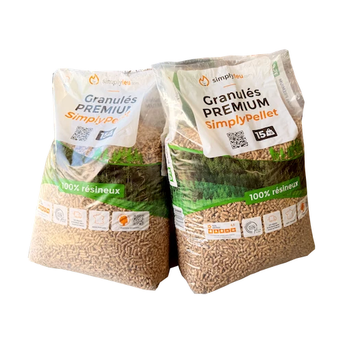 Granulés de bois Premium SimplyPELLET - 3 palettes - 195 sacs 2925 kg