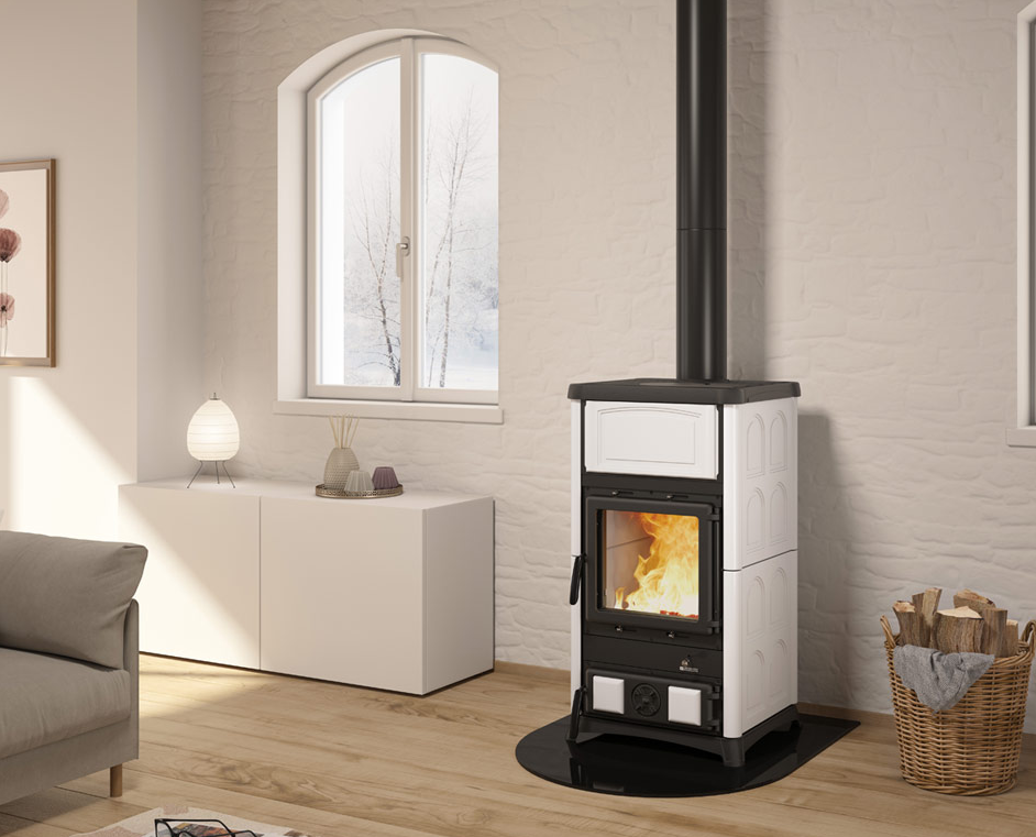 Poêle à bois raccordable en céramique - LA NORDICA Concita.16 11.8 kW