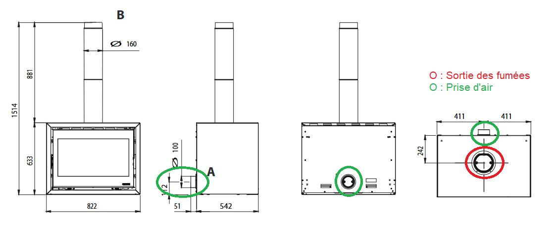 Poêle à bois raccordable - LA NORDICA Dante.16 12.4 kW