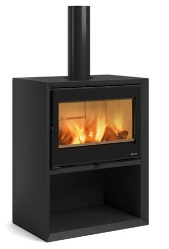 Poêle à bois raccordable - LA NORDICA Dante.16 avec range-bûches 12.4 kW