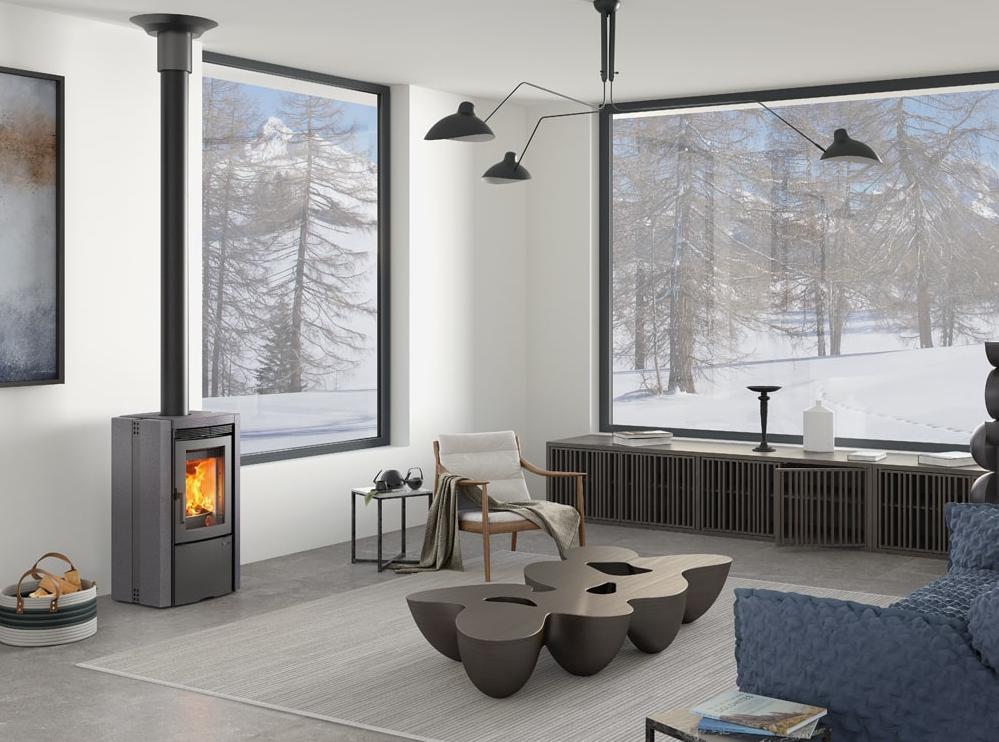 Poêle à bois raccordable en pierre - LA NORDICA Ester 5.0 8 kW