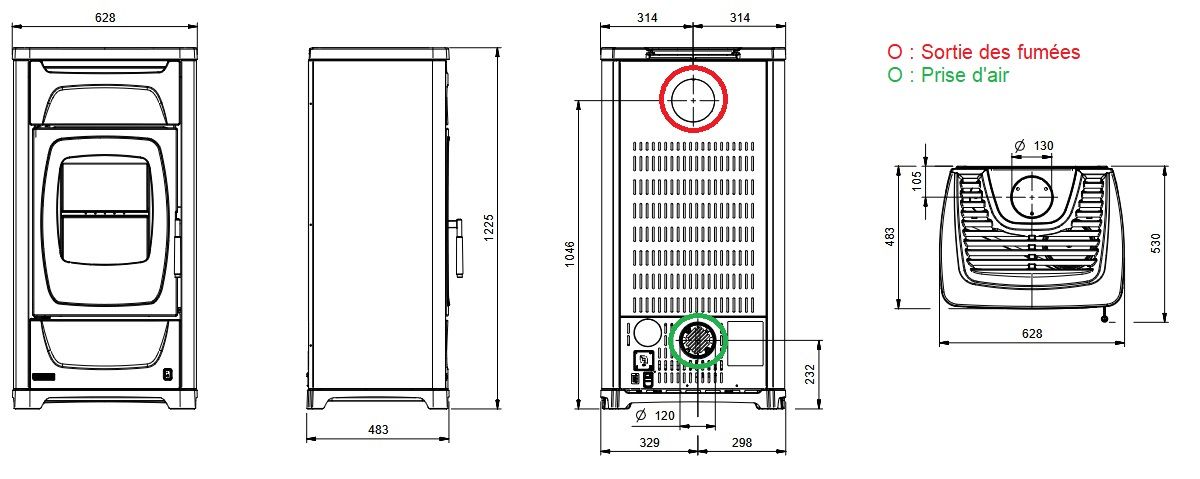 Poêle à bois automatique en fonte - LA NORDICA Larissa.16 9.3 kW