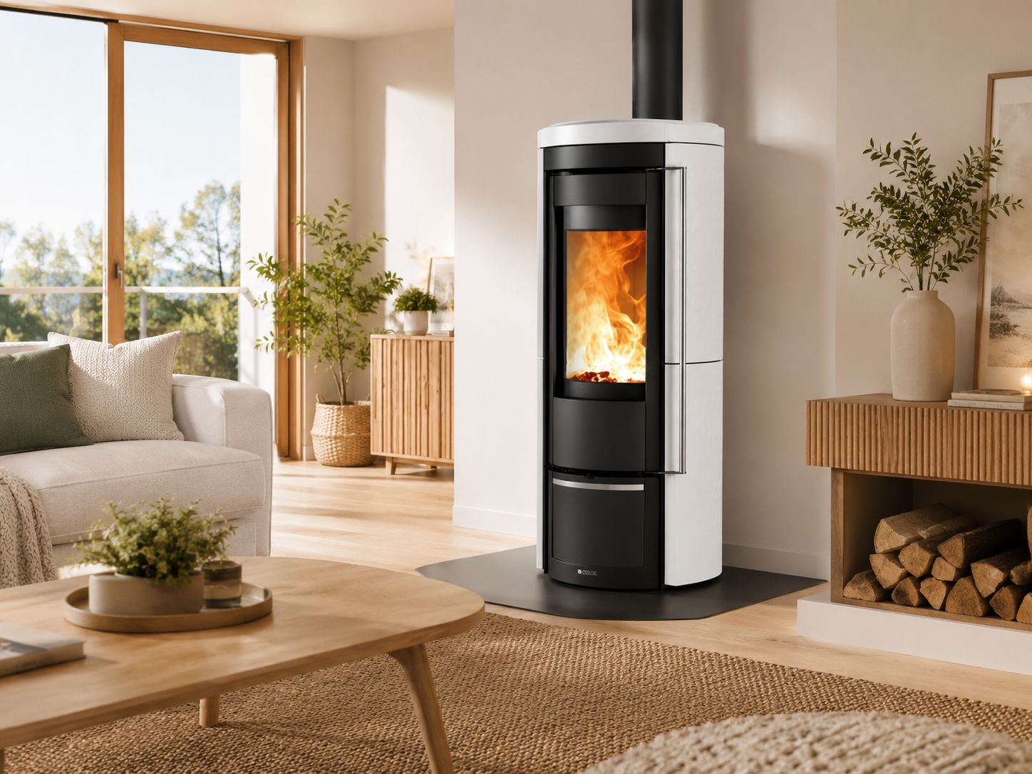 Poêle à bois en céramique raccordable - LA NORDICA Liu.16 Maiolica 7.5 kW