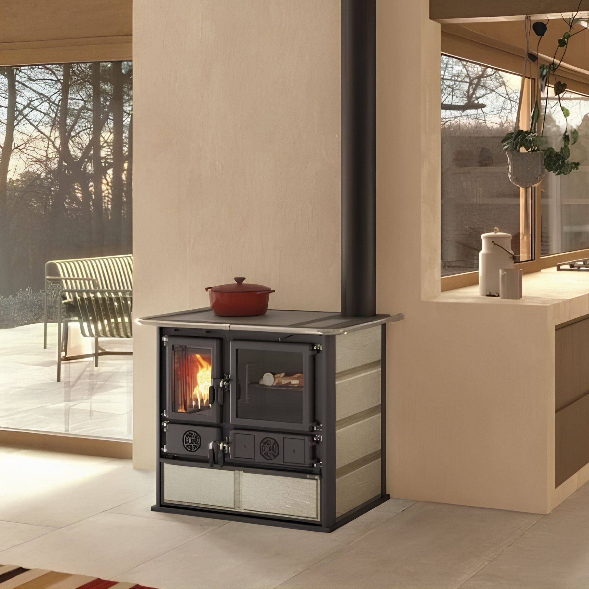 Cuisinière à bois raccordable - LA NORDICA Rosa.16 Pierre 8.8 kW