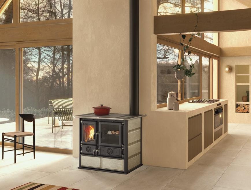 Cuisinière à bois raccordable - LA NORDICA Rosa.16 Pierre 8.8 kW