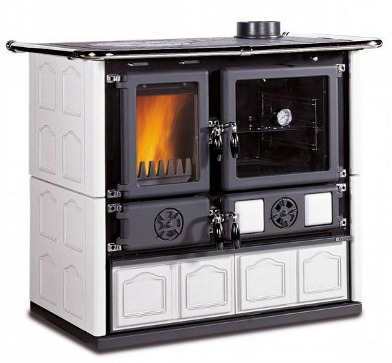 Cuisinière à bois raccordable - LA NORDICA Rosa.16 Maiolica Blanche 8.8 kW