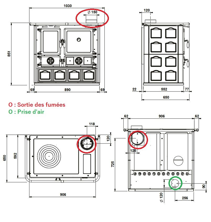 Cuisinière à bois raccordable - LA NORDICA Rosa.16 Maiolica Blanche 8.8 kW
