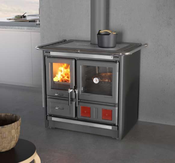 Cuisinière à bois raccordable - LA NORDICA Rosa L.16 Steel 9.5 kW