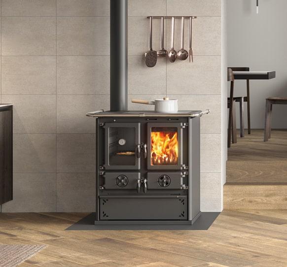 Cuisinière à bois raccordable - LA NORDICA Rosetta SX.16 Steel 7.9 kW