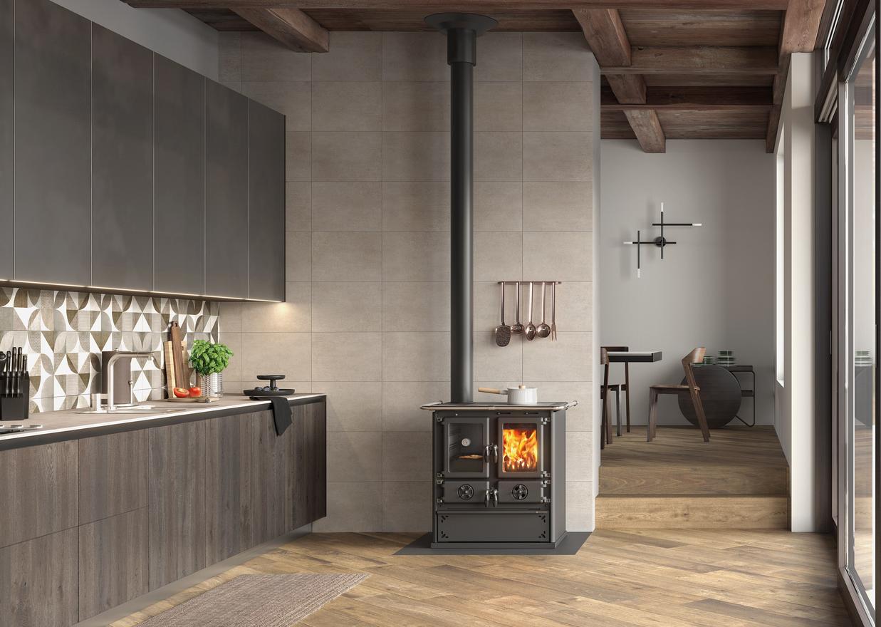 Cuisinière à bois raccordable - LA NORDICA Rosetta SX.16 Steel 7.9 kW