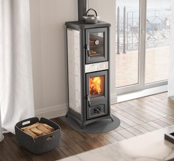 Poêle à bois avec four - LA NORDICA Gemma Forno.165 Ceramica 7.3 kW