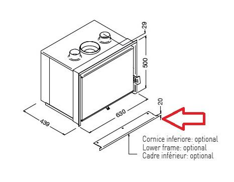 Cadre inférieur pour inserts à bois - EVA CALOR