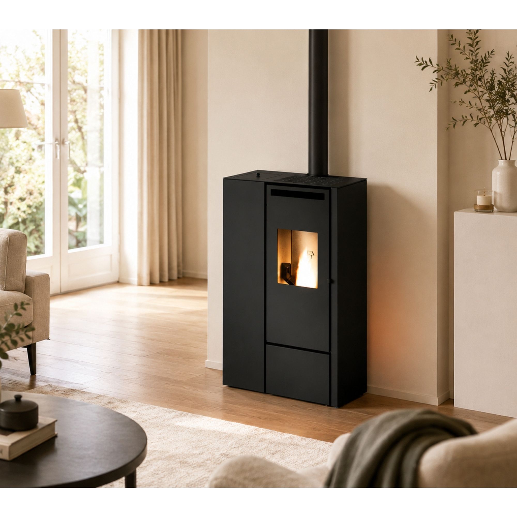 Poêle à granulés étanche slim canalisable - PUNTO FUOCO Olivia Can 9.9 kW
