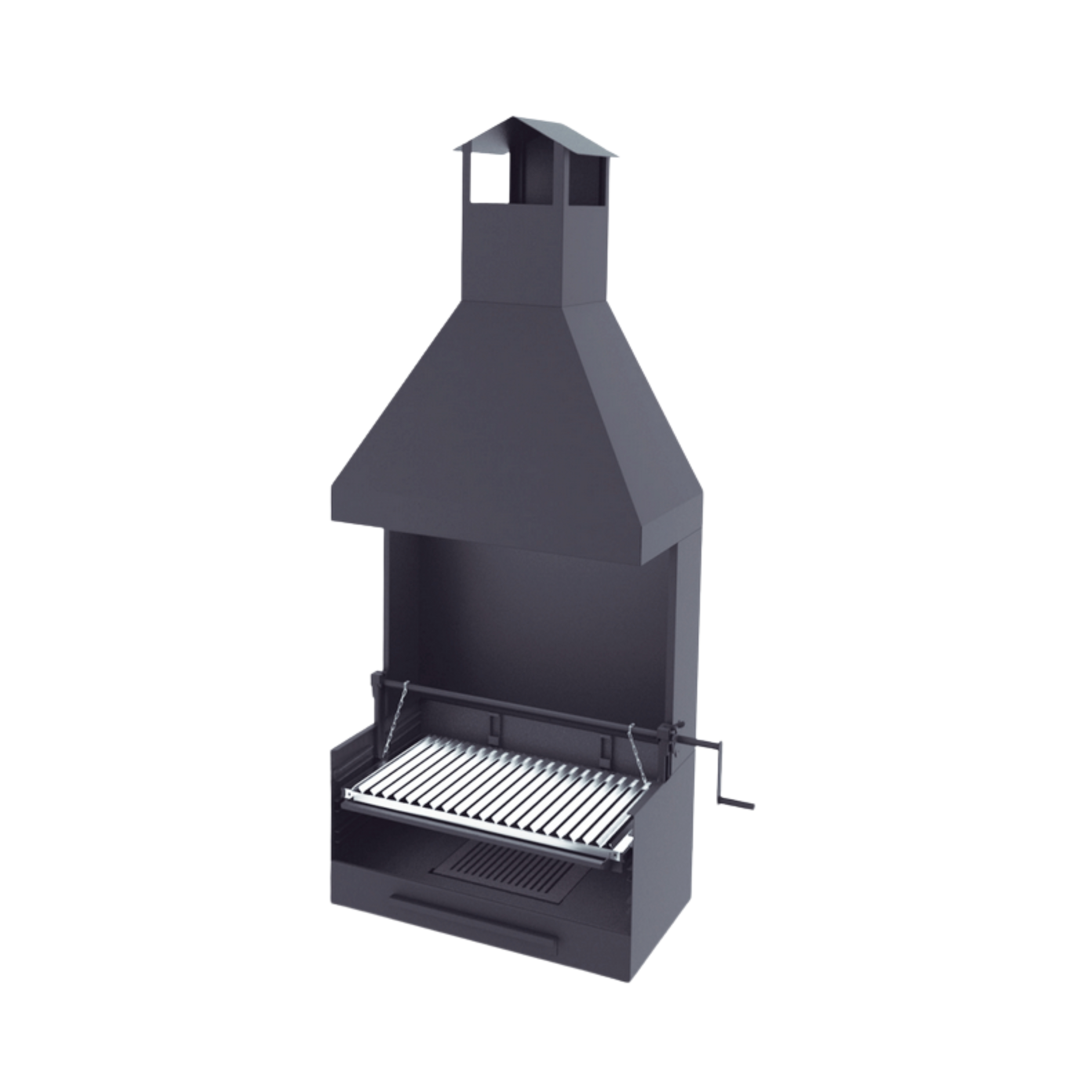Barbecue bois/charbon à manivelle - FM CALEFACCION - BVE-62