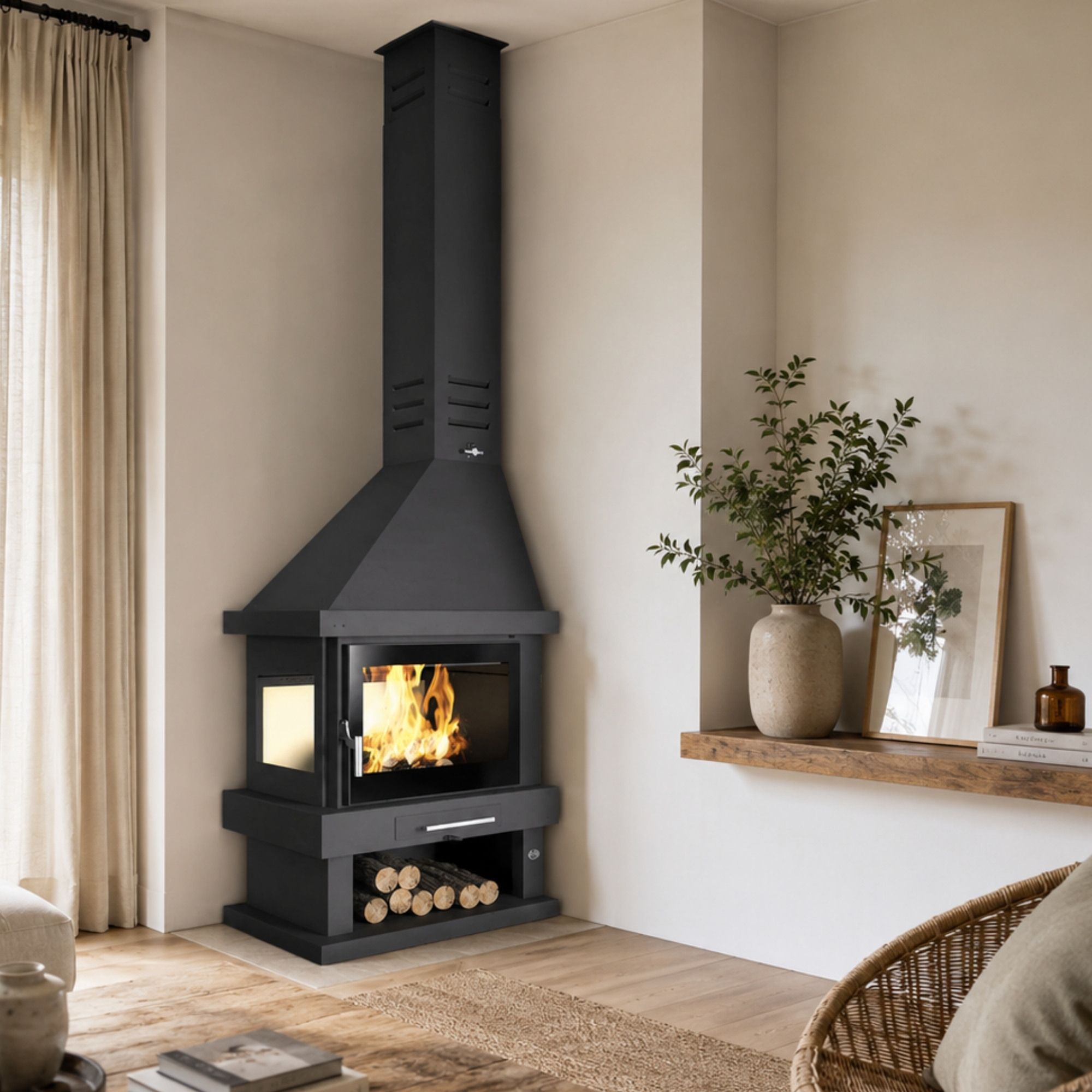 Cheminée à bois d'angle - FIREMATIC Atlanta 10.9 kW