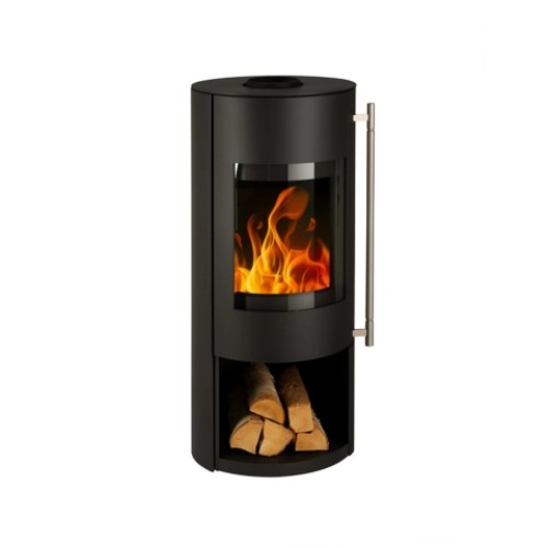 Poêle à bois Haas + Sohn GRASSE 5,8 kW avec un compartiment pour ranger le bois