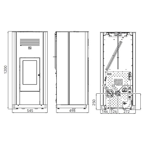 Poêle à granulés Haas & Sohn HSP 6 WT RLU 10 kW hydro