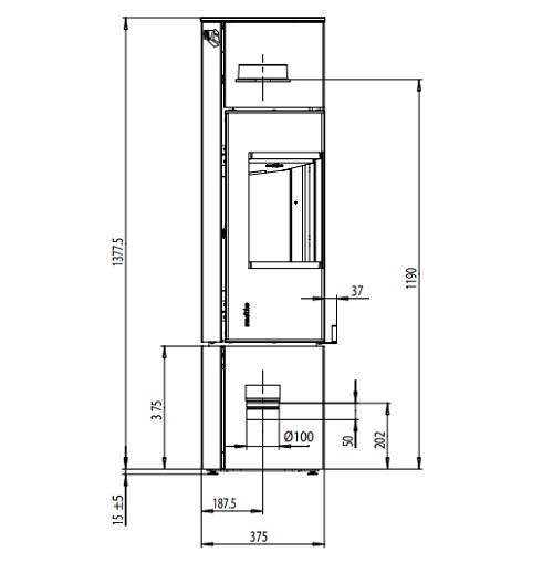 Poêle à bois Wodtke Club 11 | 5 kW Indépendant de l’air ambiant