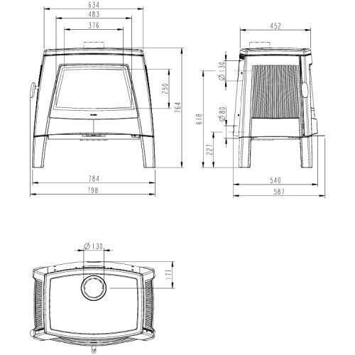 Poêle à bois Leda Apella 7 kW
