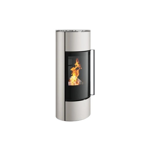 Poêle à bois Spartherm Senso M H2O perle 7,9 kW avec chamotte noire