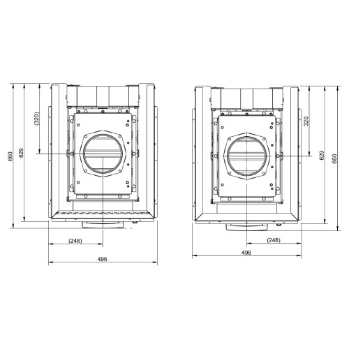 Insert bois Austroflamm 48x..x51 S3 2.0 | 10/15 kW, porte coulissante