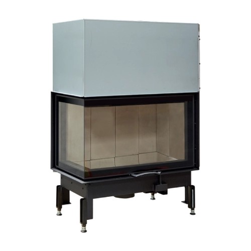 Insert bois Austroflamm Cheminée d'angle 89x49x..S 3.0 | 12 kW porte coulissante