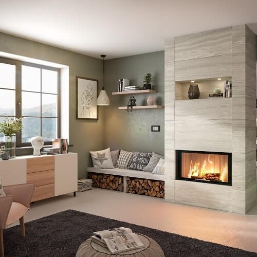 Insert bois Spartherm Varia1V-87h 9,5 kW porte coulissante