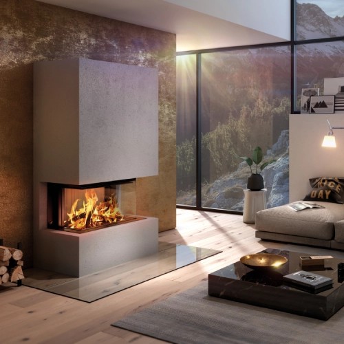 Insert bois Spartherm Premium A-3RL-80h 11,4 kW cheminée panoramique, porte coulissante