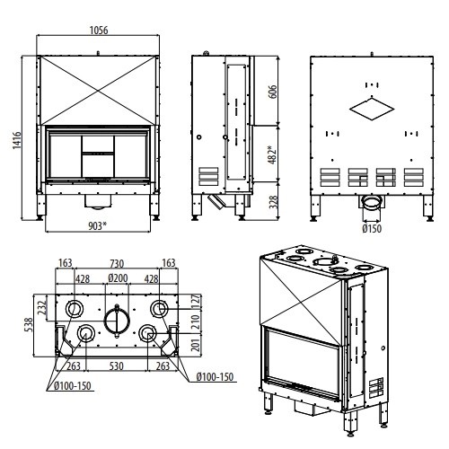 Insert bois MCZ PLASMA 95 Wood 13,3 kW