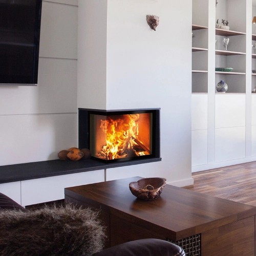 Insert bois SCHMID Ekko L 67(34)51 h evo 7 kW porte coulissante