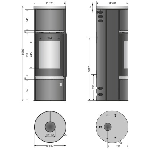 Poêle à bois Oranier Arena (W +) 2.0 | 7 kW, indépendant de l'air ambiant