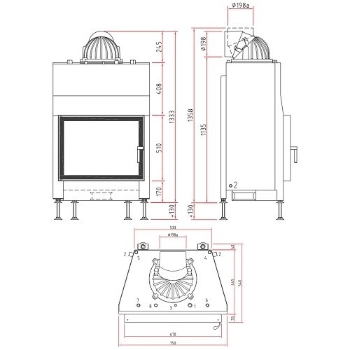 Insert bois SCHMID Lina W 6751 s porte pivotante 14,5k W Hydro
