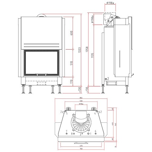 Insert bois SCHMID Lina W 6751 h porte coulissante 14,5 kW Hydro
