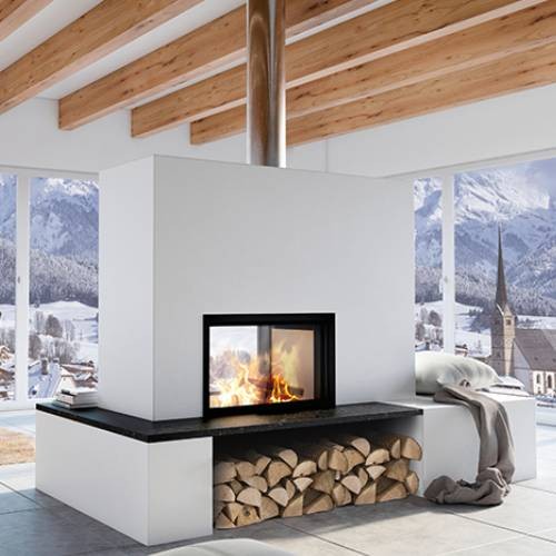 Insert bois SCHMID Lina W TV 73 s/s porte pivotante, traversée - tunnel 11 kW