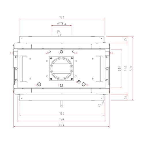 Insert bois SCHMID Lina W TV 73 s/s porte pivotante, traversée 20 kW