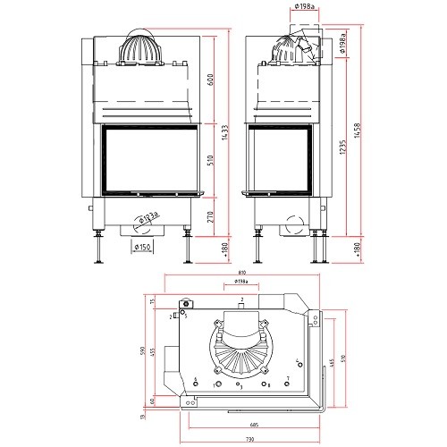 Insert bois SCHMID Ekko W R 67(45)51 h 14,9 kW porte coulissante Hydro