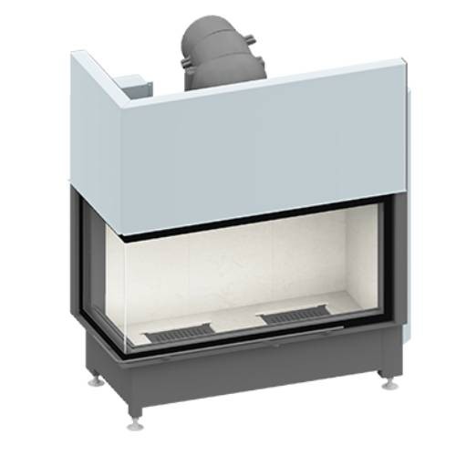 Insert bois SCHMID Ekko L 100(45) h – 9kW avec vitre en angle