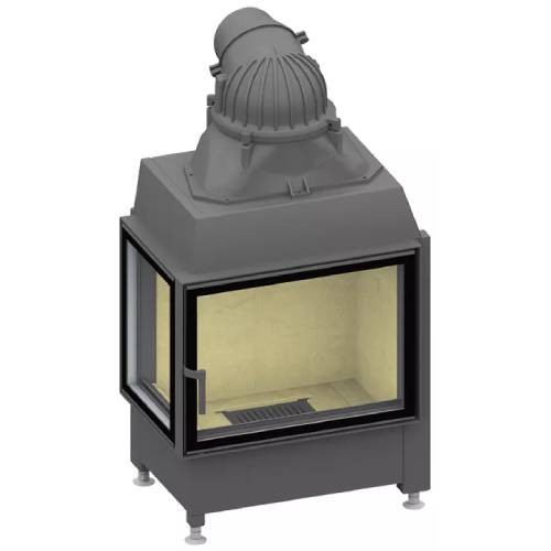 Insert bois SCHMID Ekko L 67(45) s porte pivotante 9 kW avec pont