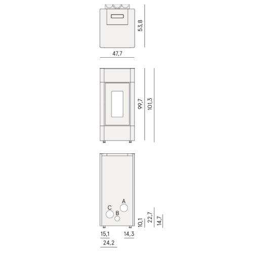 Poêle à granulés Cadel Cristal Plus 9 | 8,5 kW