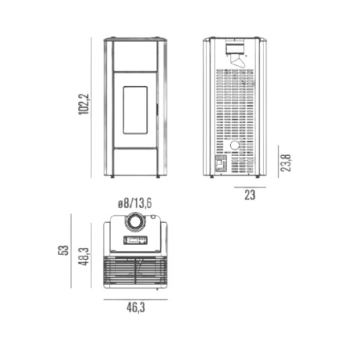 Poêle à granulés RED Ren Air 8 XUP! S1 8 kW
