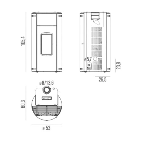 Poêle à granulés RED Kunal Air 6 XUP! S1 6,3 kW